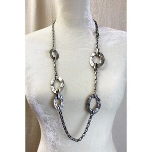Lane Bryant Silver Tone Hammered Link Necklace